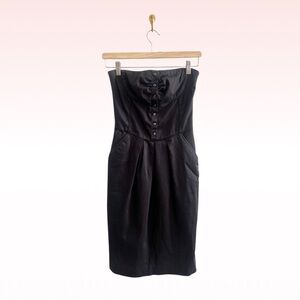 TO THE MAX Pinstripe Strapless Button Down Dress (Sz 2)